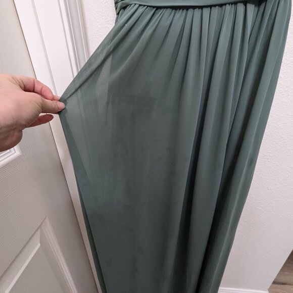 Azazie long chiffon bridesmaid dress-eucalyptus-size 4 - Picture 5 of 6